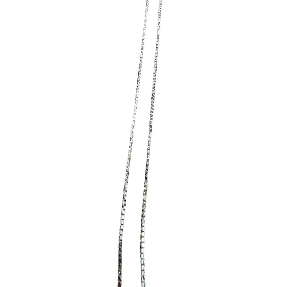 Rhinestone Cross Pendant‎ Necklace Silver Tone Chain Dainty Religious Jewelry